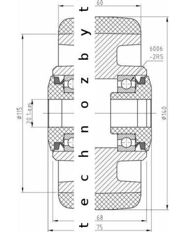 140x60/65-20 Koło podporowe Atlet 116677