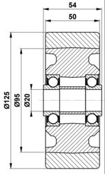 125x50/54-20 Koło Podporowe PT+ 171999