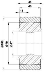 100x40/45 (47x16) Koło podporowe