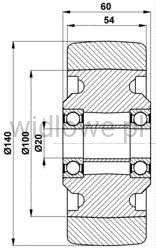 140x54/60-20 Koło Jungheinrich 50432647