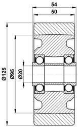 125x50/54-20 Koło podporowe BT 171999