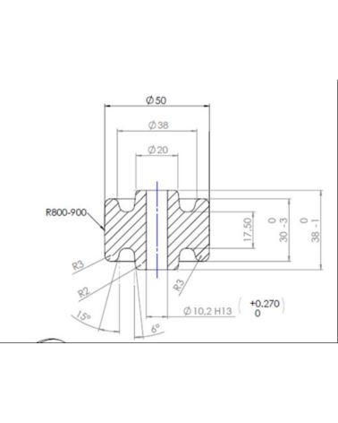 Rolka najazdowa 50x30/38-10