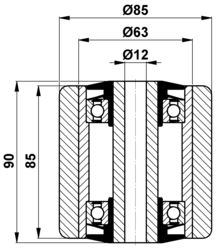 85x85/90-12 Rolka Jungheinrich Linde Vulkollan