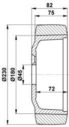 230x75/82-45 Koło Napędowe Vulkollan Still 4400716