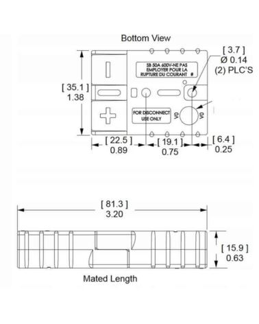 SB 50A Wtyczka 16mm2 10-600V Czerwone