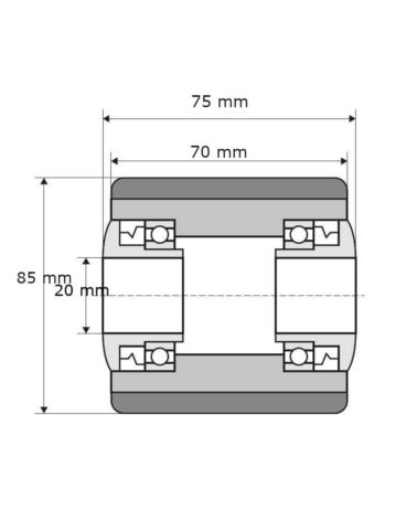 84x70/75-20 Rolka nośna Jungheinrich 50440837