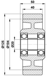 125x40/50-20 Koło Podporowe BT134698