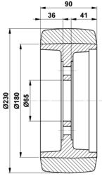 230x90-65 Koło Linde 0039902305