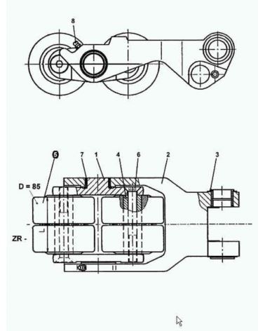 85x(2x42,5)/90-25 Rolka ZR Vulkollan 50016429