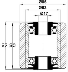 85x80/82-17 Rolka Tandem Vulkollan Still 4411624