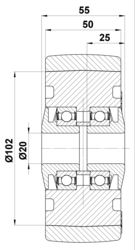 125x50/55-20 Koło podporowe Linde 0039903509