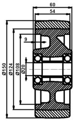 150x54/60-20 Koło Podporowe Jungheinrich 27634500