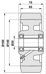180x65/75-25 Koło podporowe Jungheinrich 27637400