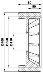 400x160-110 Koło Vulkollan Jungheinrich 50112525