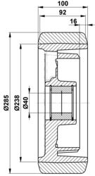 285x100-40 Koło PT Jungheinrich 50015372