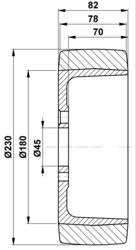 230x77/82-45 Koło Vulkollan 63215600, 50460100