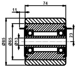80x75-12,5 Rolka nośna BT 150131-001