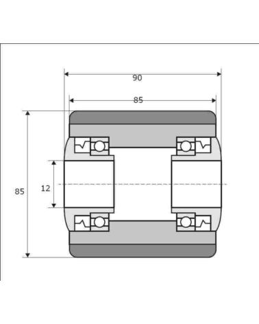 85x85/90-12 Rolka Jungheinrich 50307456, 51062996