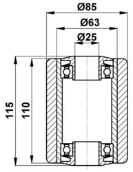 85x110/115-25 Rolka Jungheinrich 27631340 51064609