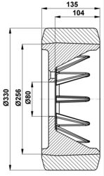 330x135x80 Koło Vulkollan Linde 9815000599