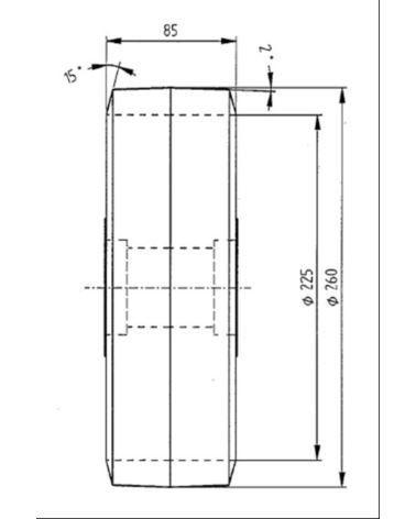 260x85 (63x16) Koło Vulkollan 74639 (ATLET)