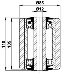 85x105/110-12 Rolka Vulkollan Linde 0039933604