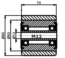 85x75-12,5 Rolka Nośna BT 220212 7521508