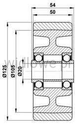 125x50/54-20 Koło podporowe BT 156259  171999
