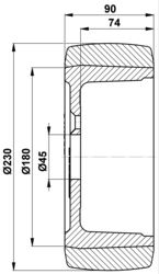 230x90-45 Koło Linde Guma 0039933801