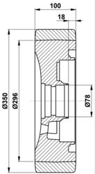 350x100 (73x25) Koło Vulkollan 0029903808 Linde
