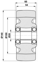 140x54/60-20 Koło podporowe Jungheinrich 50432647